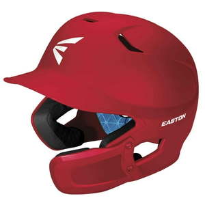 lot 6662 image: Easton Z5 2.0 Matte Solid Baseball Helmet with Universal Jaw Guard - Senior  Matte Red  Senior - Retail $60