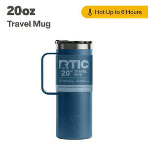 lot 6672 image: RTIC 20 oz Stainless Steel Insulated Travel Mug Splash-Proof Lid Storm (MISSING LID)