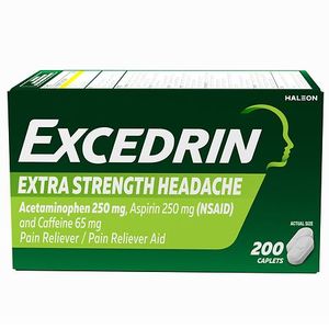lot 6676 image: Excedrin Extra Strength Pain Reliever Caplets - AcetaminophenAspirin (NSAID) - 200ct