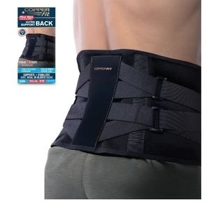 lot 6678 image: Copper Fit Ultra Support Back Brace Plus Size (3XL), Unisex, Black