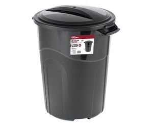 lot 6684 image: Hyper Tough 32 Gallon Injection Molded Trash Can - Black - TI0044 (DAMAGED LID)