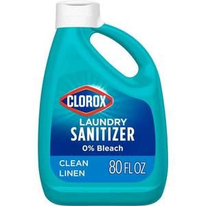 lot 6689 image: Clorox Laundry Sanitizer 0% Bleach Color Safe Clean Linen 80 Fluid Ounces