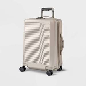 lot 6702 image: Signature Hardside Carry On Spinner Suitcase Matte Atmosphere - Open Story Water-Resistant, TSA Locks - Retail $112