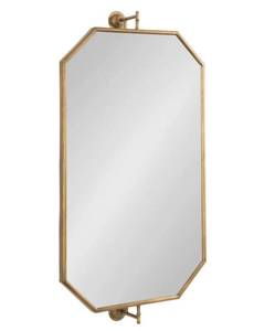 lot 13304 image: Kate and Laurel Darbridge Traditional Octagon Pivot Mirror, 24 x 47, Antique Gold, Vintage Adjustable Bathroom Wall Mirror for Use Horizontally or Vertically (Item and Stock Pic Dont Match)