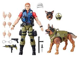 lot 13329 image: G.I. Joe Classified Series #157, Christopher Law Lavigne & Order, Collectible 6 Inch Action Figure & German Shepherd Dog Figure with 14 Accessories