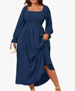 lot 7818 image: HANNA NIKOLE Navy Blue Smocked Midi Dress -Size16