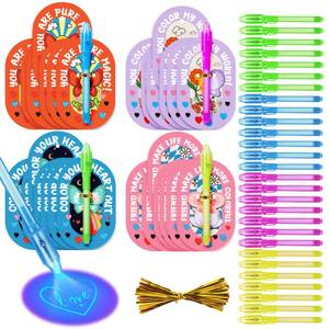 lot 7824 image: 56 Valentines Day Gifts for Kids with Invisible Disappearing Ink Pen