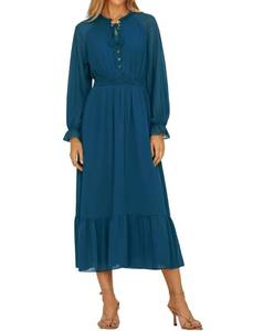 lot 7828 image: Womens Dark Blue Casual Midi Dress Size M
