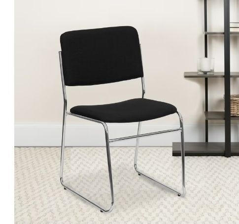 lot 16954 image: Flash Furniture HERCULES Sled Base Stacking Chair, Black  (Wrong Stock Pic)- Retail $68