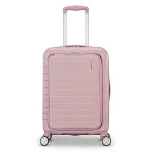 lot 6708 image: American Tourister Open Front Hardside Carry On Spinner Suitcase - Cosmetic Pink - Retail $55