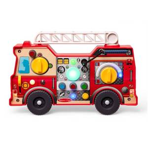 lot 6717 image: Melissa & Doug Lights & Sounds Fire Truck Activity Board, Busy Board Travel Toy for Toddlers, Preschoolers