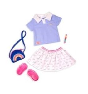 lot 6741 image: Our Generation School Uniform Outfit for 18 Dolls - Rainbow Academy