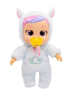 lot 6811 image: Cry Babies Sleep Routine Jenna Articulated Plastic Baby Doll with Straight Hair and Purple Eyes