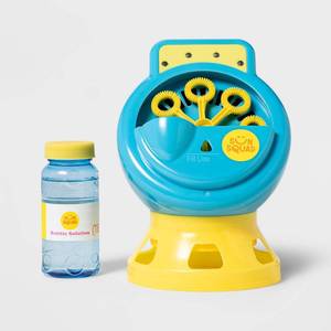 lot 6839 image: Light-Up Bubble Maker BlueYellow - Sun Squad Bubble Blower for Kids
