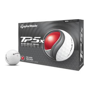 lot 6850 image: TaylorMade TP5X Golf Balls 12bp - White Rubber Fill, Urethane Shell, All Ages