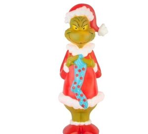 lot 6875 image: Gemmy Christmas Multicolor Metal Grinch Light-Up - Retail $53