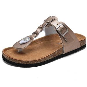 lot 7285 image: Torotto Unisex Cork Footbed Sandals Kids Flip Flops with Adjustable Braided Straps (EU34)
