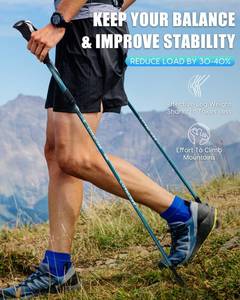 lot 7296 image: Covacure Hiking Poles Collapsible Trekking Poles - Aluminum Alloy 7075 Walking Sticks with Telescopic & Foldable Tri-fold Design Hiking Gear for Women Men, Camping, Climbing