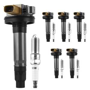 lot 7301 image: Autoexact Ignition Coil Packs and Iridium Spark Plugs Kit Fit for Ford 2011-2016 F-150 13-16 Explorer 15-24 Transit 250 350 Taurus Flex Expedition Lincoln Navigator V6 3.5L, Replaces UF646 6509 6 Sets - Retail $100