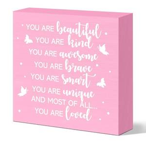 lot 7845 image: 3 Count Girls Room Decor Butterfly Wooden Box Sign