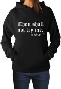 lot 7857 image: Womens Funny Hoodie Thou Shall Not Try Me Size XL
