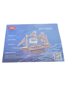 lot 7866 image: Felier Wooden Sailboat 3D Puzzle Model Kit