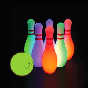 lot 13344 image: Glow Games LED Glow Lawn Bowling Set - 7pc Outdoor Game with Lights for Ages 4