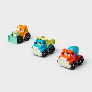 lot 15911 image: Construction Vehicles Set - 3pk - Gigglescape Plastic Toy Vehicle Playsets, Truck, Ages 2