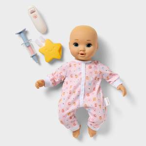 lot 15917 image: 14 Take Care Baby Doll - Blonde Hair  Blue Eyes - Gigglescape Includes Accessories and Outfit