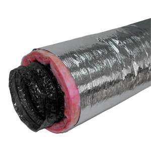 lot 15955 image: 6 in. x 25 ft. R8 Insulated Flexible Duct Silver Jacket - Retail $89
