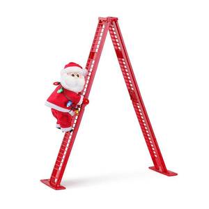 lot 7310 image: Mr. Christmas Animated Musical Climbing Santa Xmas Decoration 17 Inches - Retail $122