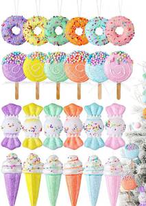 lot 7321 image: 24 Pcs Candy Christmas Tree Ornaments