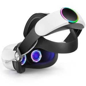 lot 7330 image: Hurra Head Strap with Battery for Oculus Quest 2, 10000mAh Fast Charging Battery Pack Extend 8H Playtime, Adjustable Elite Strap Replacement with RGB Light Enhanced Comfort Support & Balance in VR