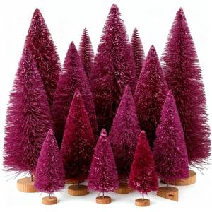 lot 7334 image: 12 Pcs Mini Christmas Trees Bottle Brush Christmas Trees 4 Sizes 46810 Inches