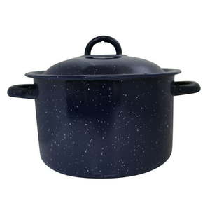 lot 7345 image: 6.0qt Enamel Stock Pot Blue (Chipped Paint)