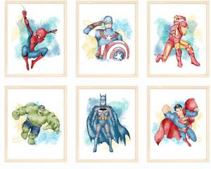lot 7913 image: Nistio Superhero Wall Decor 8x10