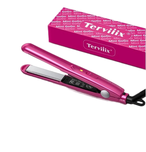 lot 7919 image: 12 Mini Ceramic Flat Iron Hair Straightener, Portable Worldwide Voltage for Travel, Pink