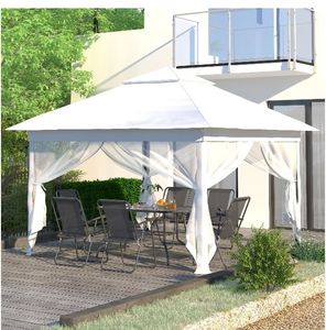 lot 13392 image: 11Ft x 11Ft Pop Up Canopy with Netting (Different from Stock Pic)