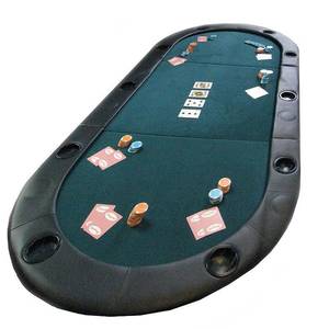 lot 13398 image: Trademark Poker - Texas Holdem Poker Folding Tabletop with Cupholders - Retail $82