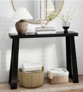 lot 13406 image: 43-Inch Console Table, Narrow Long Rubberwood Table Behind the Couch for Hallway (See Details)