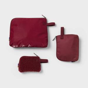 lot 15961 image: 3pc Toiletry Kit and Bag - Open Story Burgundy