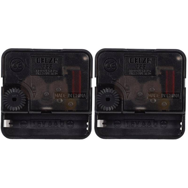 lot 9664 image: 2Pcs Quartz Clock Mechanisms Replacement with Long Shaft Silent Battery Operated Clock Movements for Wall and Desk Clocks with Silicone Wall Plate Cover