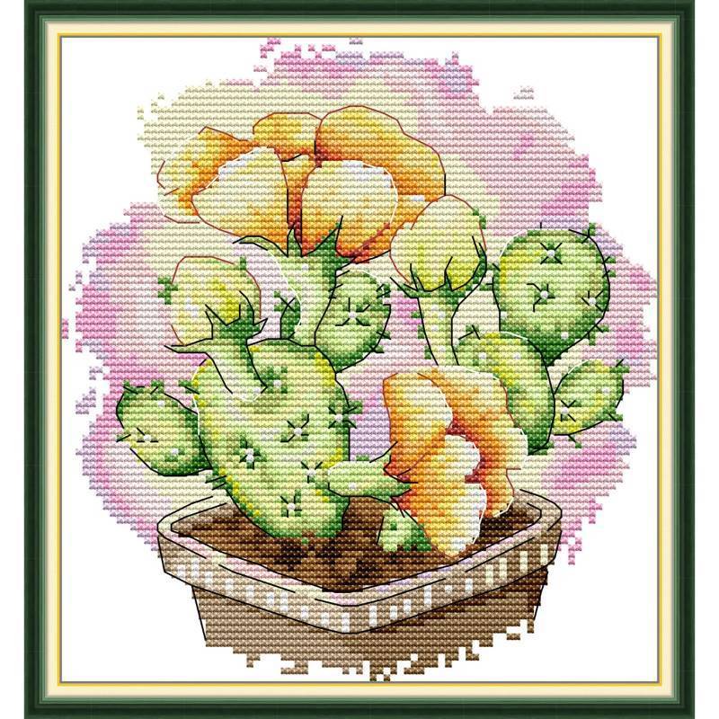 lot 7257 image: Stamped Cross Stitch Kits, Flower Pattern Cross-Stitch Needlepoint Kits for Beginners