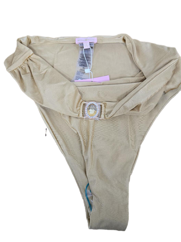 lot 7268 image: Gold Shimmer High Waist Bikini Bottoms Size XL