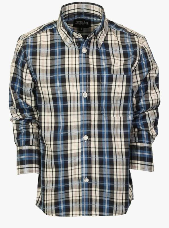 lot 7270 image: Gioberti Boys Long Sleeve Button Down Plaid Checked Shirt -Size 14