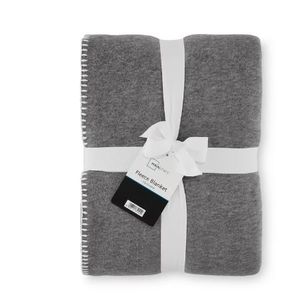 lot 6975 image: Mainstays Super Soft Greystone Fleece Bed Blanket, FullQueen 2 Pieces  (Stock Photo Shows Darker Color)