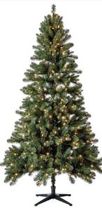 lot 13411 image: 7 Pre-Lit Duncan Fir Green Artificial Christmas Tree with Color-Changing LED Lights