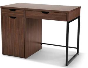 lot 13412 image: Mainstays Perkins Desk with Metal Frame, Cocoa (File Cabinet Sold Separately)