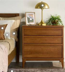 lot 15990 image: Better Homes & Gardens Greyson 3-Drawer Nightstand with USB  - Retail $178