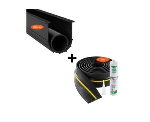 lot 6977 image: VEVOR Garage Door Threshold and Bottom Seals Kit, 10 FT U ShapeO Ring Universal Garage Door Bottom Seal Weatherstrip PVC, Combine with Weatherproof Garage Threshold Seal Strip with Adhesive, Black - Retail $80